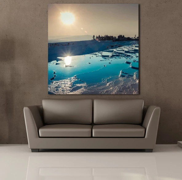 PAMUKKALE TRAVERTENLERİ KANVAS TABLO - Resim 2