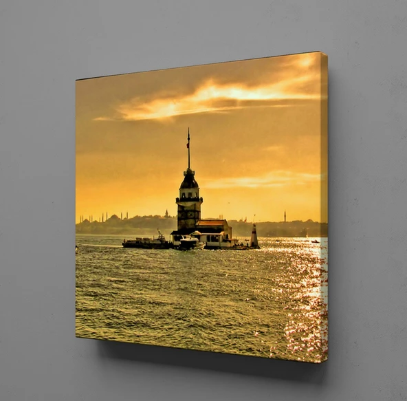 AKŞAM ÜSTÜ KIZ KULESİ MANZARASI KANVAS TABLO ürün görseli 1
