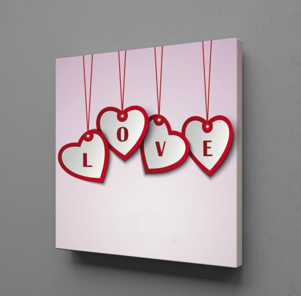 LOVE KALPLİ KANVAS TABLO ürün görseli 1