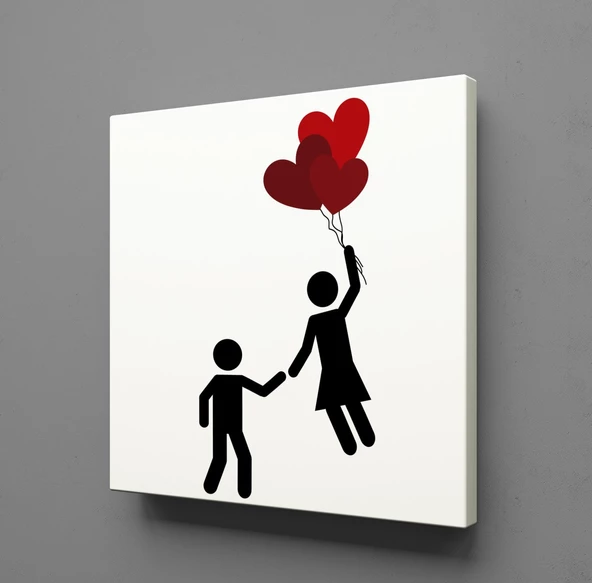 SEVGİLİLER VE KALP KANVAS TABLO ürün görseli 1