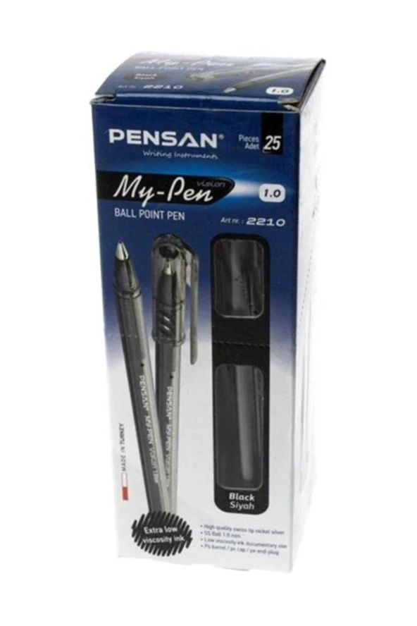 Pensan Tükenmez Kalem My Pen 1 MM Siyah 2210 (25 Li Paket) ürün görseli 1