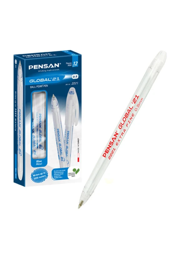 Pensan Tükenmez Kalem Global 0.5 MM Kırmızı (12 Li Paket) ürün görseli 1