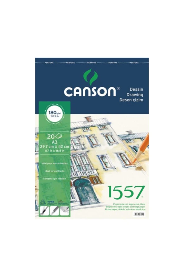 Canson Teknik Resim Kağıdı 200 Gram A4 (1 Paket 250 Adet) ürün görseli 1