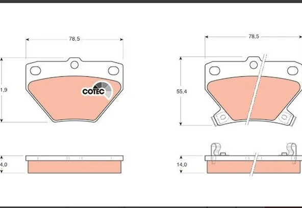 Toyota Yaris 99-05 Arka Fren Balatası Takım ürün görseli 1