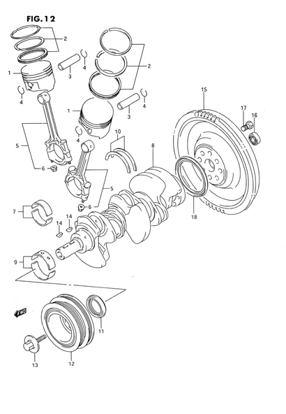 Suzuki Vitara V6 2.0 H20A 1995-2001 Piston Kolu ürün görseli 1