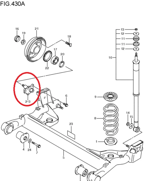 Suzuki Swift 05-10 RS413  SOL ARKA AKS TAŞIYICI ürün görseli 1