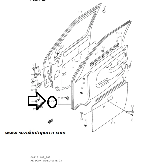ÖN SOL KAPI İÇ FİTİLİ SUZUKİ CARRY 99-03 1.3 16V ürün görseli 1