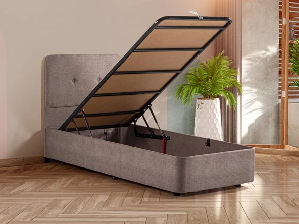 Luna Baza ve Başlık Seti - 80x180 cm Tek Kişilik Kumaş Baza Seti ürün görseli 1