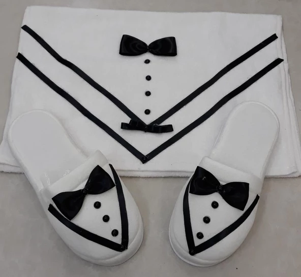 Simokin Damat Terliği Papyon  Havlu Hediyeli - Resim 4