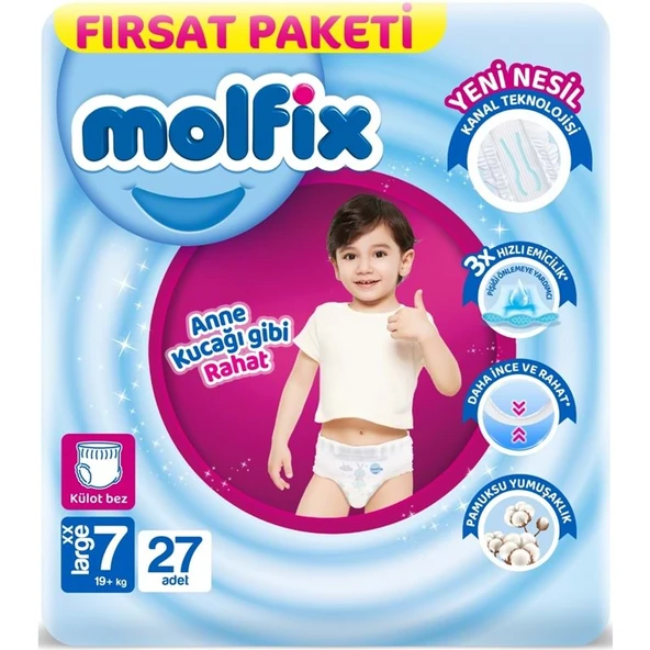 Molfix Külot Bebek Bezi 7 Beden 19+ KG XXLarge 27 Adet Fırsat Pk ürün görseli 1
