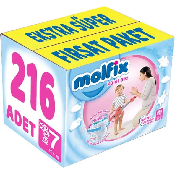 Molfix Külot Bebek Bezi 7 Beden 19+ KG XXLarge 216 Adet Ekstra Dev Avantaj Pk ürün görseli 1