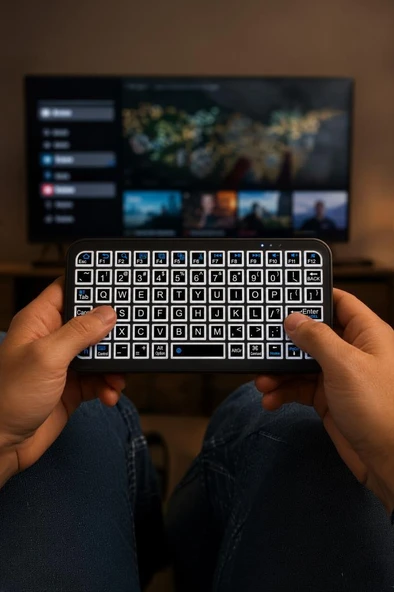 Kablosuz Klavye Rgb Işıklı Bluetooth Mini Klavye M7 Siyah - Resim 3