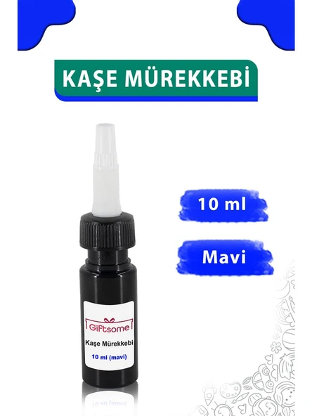 10 ml Kumaş Mürekkebi, Kıyafet Kaşesi, Elbise Kaşesi, Okul Kaşesi Yedek Mürekkep 1 Adet - MAVİ ürün görseli 1