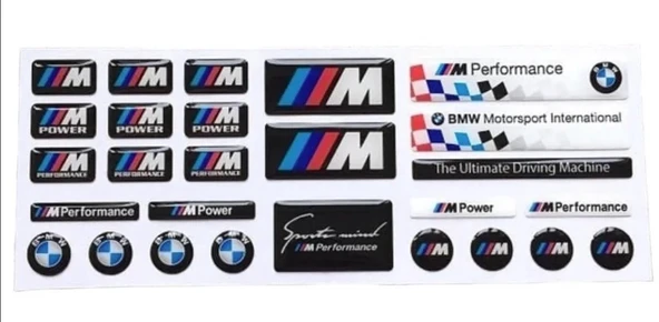 BMW & BMW M 26 Parça Damla Sticker Seti ürün görseli 1