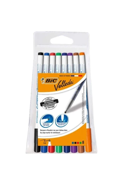Bic Velleda Çocuk Beyaz Tahta Kalemi 8'li Poşet ürün görseli 1