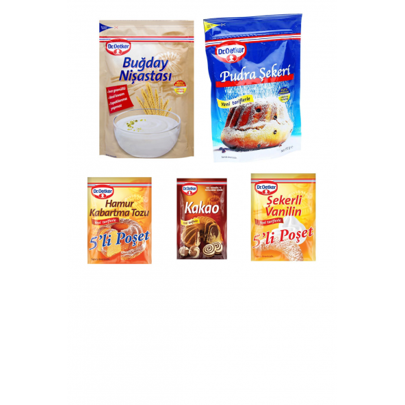 Dr. Oetker Kurabiye Malzeme Paketi-1 (buğday Nişastası + Pudra Şekeri + Vanilya + Kakao+ Kabartma Tozu) ürün görseli 1