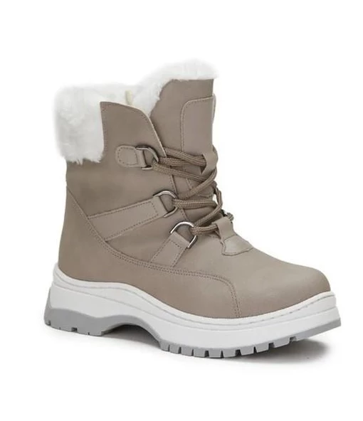 Vicco Alexis Hafif Unisex Bej Fermuarlı Kürklü Kışlık Çocuk Botu ürün görseli 1