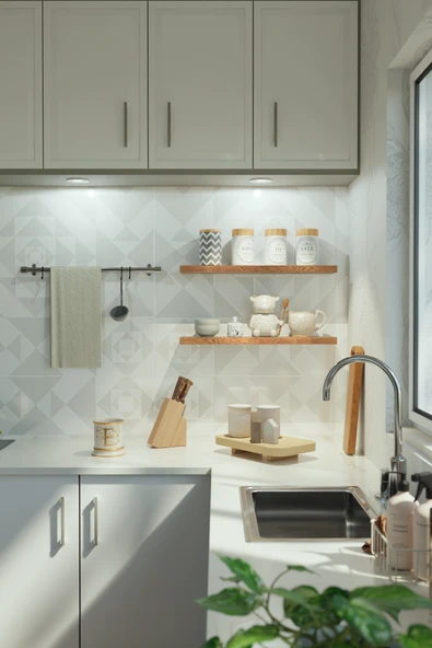 yankı-byeg 60 Cm İkili Safir Meşe Mdf Uçan Duvar Rafı Gizli Bağlantı Kitaplık ürün görseli 1