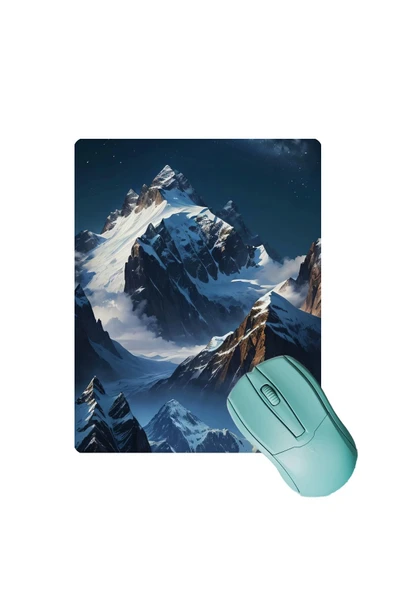 SonicTouch Yükselen Zafer Ay Yıldızlı Dağ Zirvesi Temalı Kaymaz Gaming Oyuncu Dikişsiz Mouse Pad 17x21cm ürün görseli 1