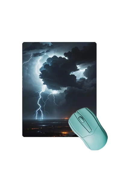 SonicTouch Göklerin Ay Yıldızı Şimşek Temalı Kaydırmaz Gaming Oyuncu Dikişsiz Mouse Pad 17x21cm ürün görseli 1