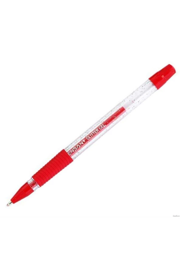 Pensan Kırmızı Simli Jel Tükenmez Kalem Jel Simli 1.0 MM Kırmızı (12 Li Paket) ürün görseli 1