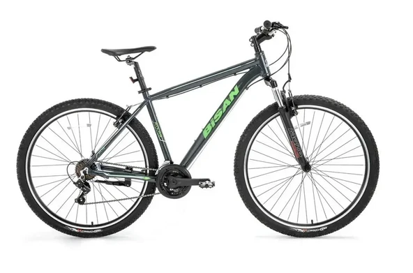 BİSAN ATLAS ERKEK DAĞ BİSİKLETİ 43CM V 26 JANT 21 VİTES PARLAK GRİ YEŞİL ürün görseli 1