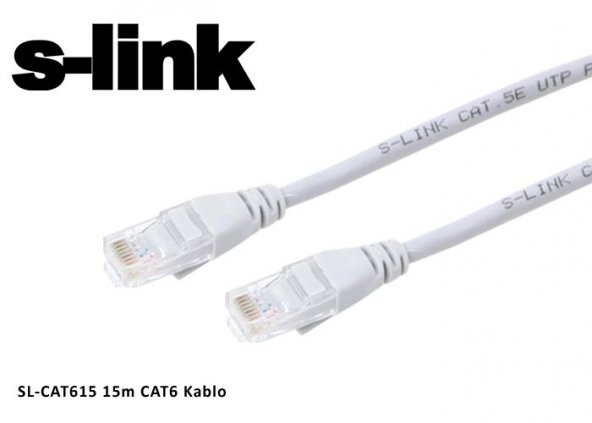 S-link sl-cat615 Cat6 15mt Gri Utp Patch Kablo ürün görseli 1