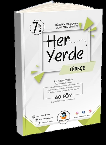 ZEKAKÜPÜ 7.SINIF HERYERDE TÜRKÇE 60 FÖY ÖĞRETEN SORULARLA ADIM ADIM ZİRVEYE ürün görseli 1
