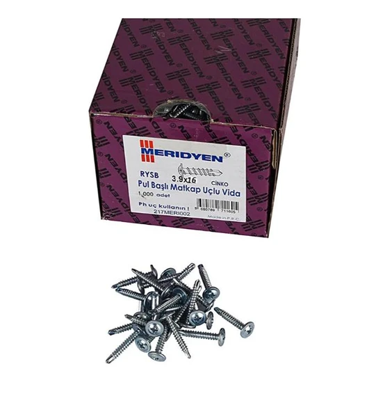 Meridyen Pul Başlı RYSB Muv 3.9x16 1000 Li Paket ürün görseli 1