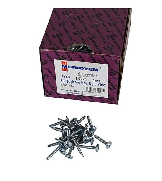 Meridyen Pul Başlı RYSB Muv 3.9x25 1000 Li Paket ürün görseli 1