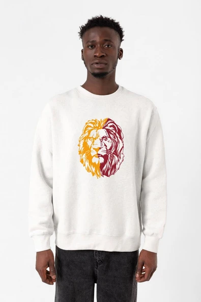 Sarı Kırmızı Aslan Beyaz Erkek 2ip Sweatshirt ürün görseli 1