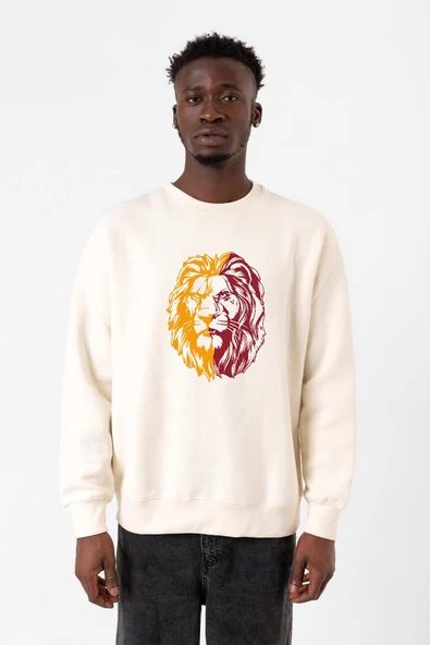 Sarı Kırmızı Aslan Ekru Erkek 2ip Sweatshirt ürün görseli 1