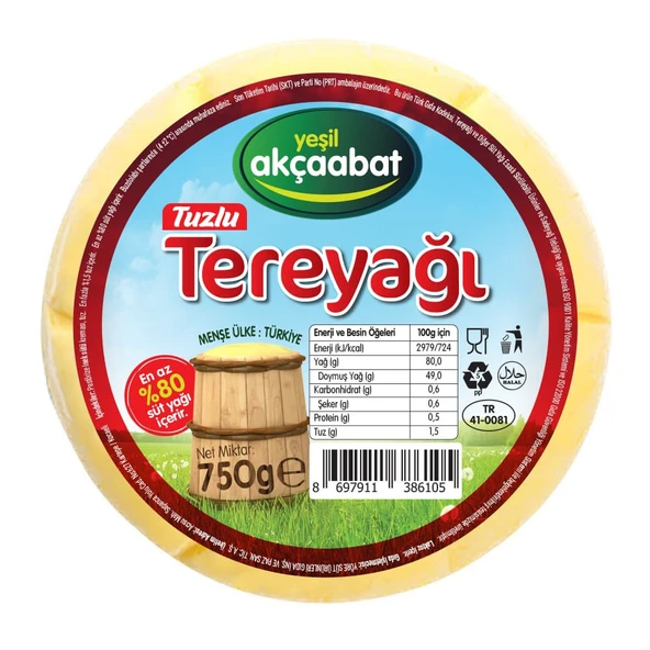 Yeşil Akçaabat Trabzon Tereyağı Tuzlu 750 gr ürün görseli 1