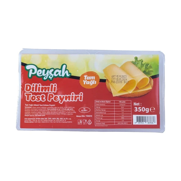 Peyşah Dilimli Tost Peyniri 3 x 350 gr ürün görseli 1