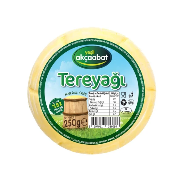 Yeşil Akçaabat Kahvaltılık Tereyağı 3 X 250 gr ürün görseli 1