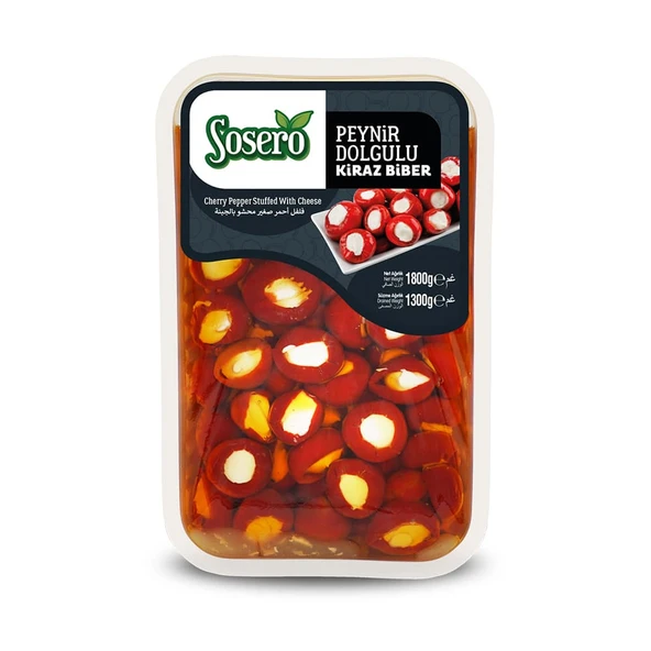 Sosero Peynir Dolgulu Kiraz Biber 1300 gr Tabak ürün görseli 1