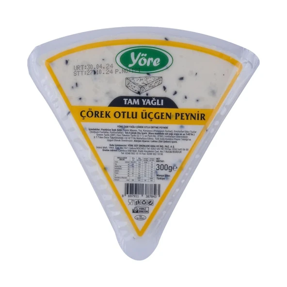 Yöre Tam Yağlı Çörek Otlu Üçgen Peynir 3 x 300 gr ürün görseli 1
