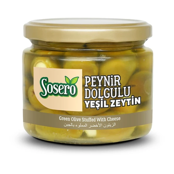 Sosero Peynir Dolgulu Yeşil Zeytin Çekirdeksiz 290 Gr ürün görseli 1