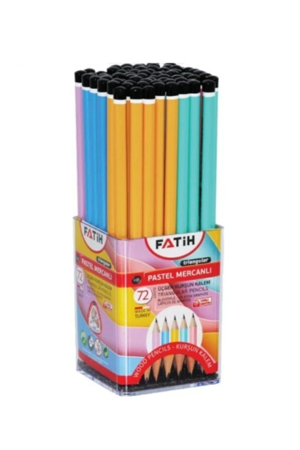Fatih Kurşun Kalem Üçgen Mercanlı Pastel Renkli Kurşun Kalem 72 Li (72 Li Kutu) ürün görseli 1