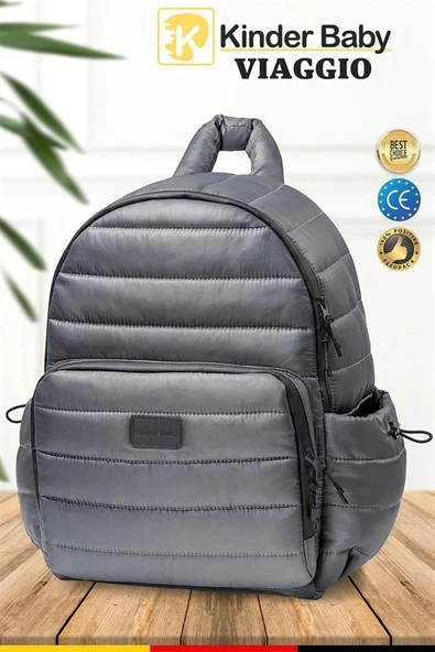 Kinder Baby Viaggio Termal Biberon Çantalı ve Alt Açma Pedli Antrasit Bebek Bakım Çantası ürün görseli 1