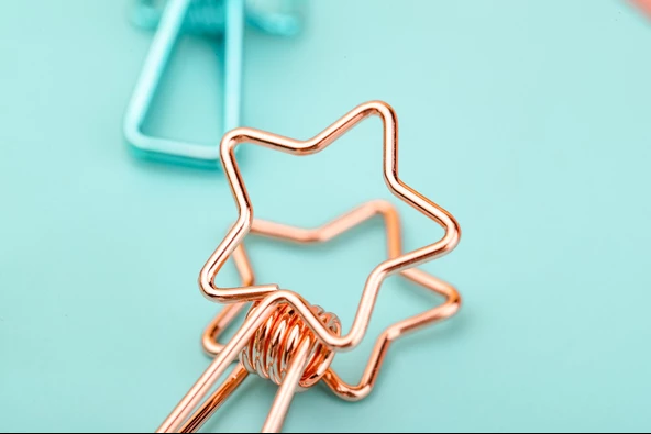 Kayigo Tiny Paslanmaz Çelik Yıldız  Klips Altılı - Rose - Resim 2