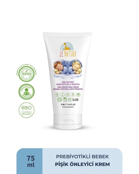 LE NATURA Organik, Vegan ve Prebiyotikli Bebek Pişik Kremi - Sarı Kantaron Özlü ve Hodan Yağlı 75 ml ürün görseli 1