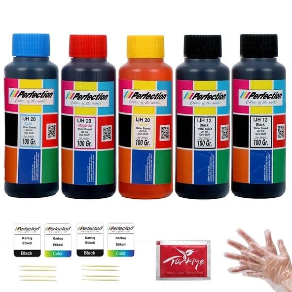 Perfection Canon Pixma Uyumlu G2411/G2415/G3411/G3415/G4411 Yazıcı Mürekkep Dolum Seti 5X100 gr. ürün görseli 1