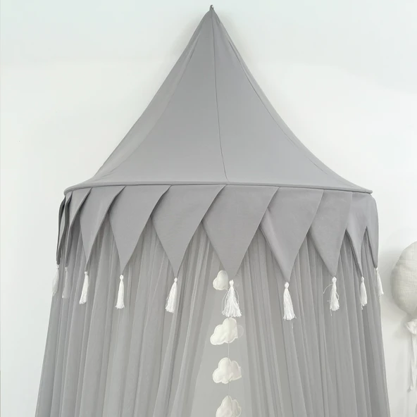 Pamuka Gri 120 Cm Duvar Tentesi - Resim 5