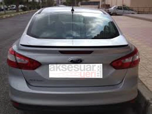 Ford Focus 2012-2018 Sedan Bagaj Üstü Spoiler Parlak Siyah Boyalı İthal Ürün Plastik ürün görseli 1