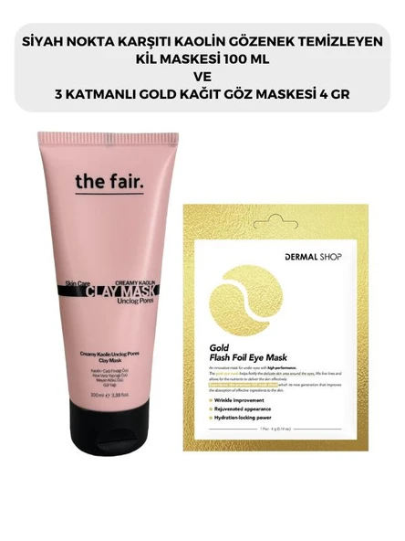 the fair. Gözenek Temizleyen Kil Maskesi 100 ml ve Dermal 3 Katmanlı Gold Göz Maskesi 4 gr ürün görseli 1