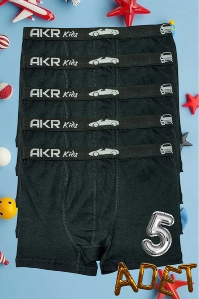 Uniquetrenders   Erkek Çocuk 5'li Pamuklu Boxer ürün görseli 1