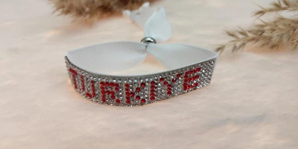 Hdmarketim Swarovski Taşlı Türkiye Yazılı Ayarlanabilir Bileklik ürün görseli 1