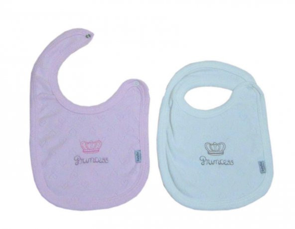 kız bebek 2li primcess yazılı mama önlüğü ürün görseli 1