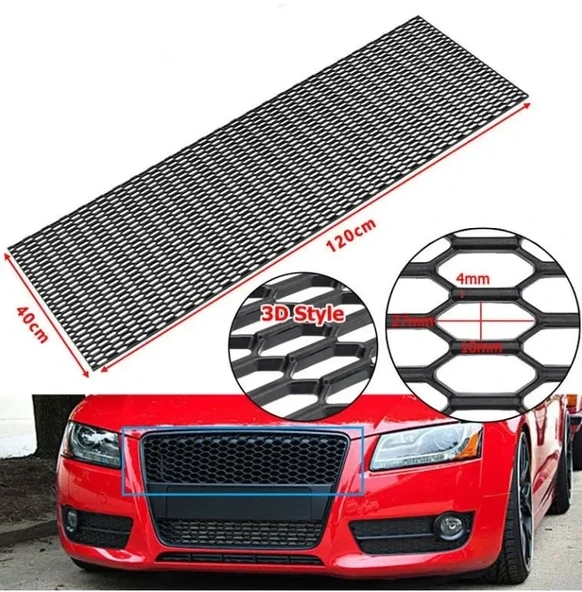 Audi Dizayn 3D Style ABS Plastik Panjur Teli 120x40 cm Siyah ürün görseli 1